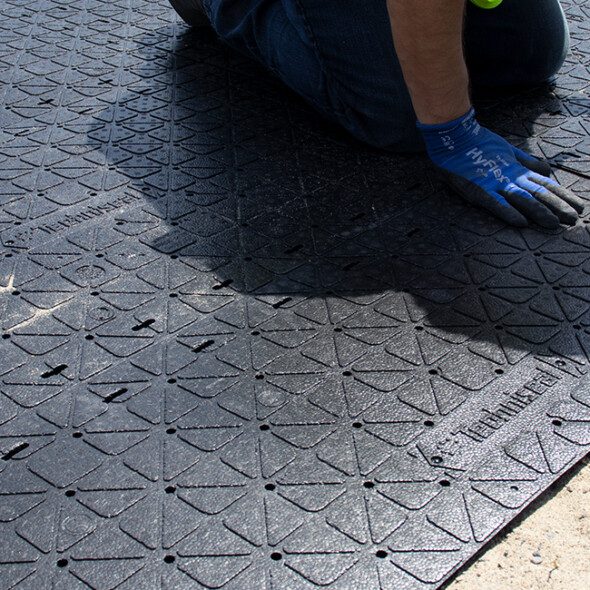 EZer Patio Installation With Techniseal© EZ Base Foam Base Panels