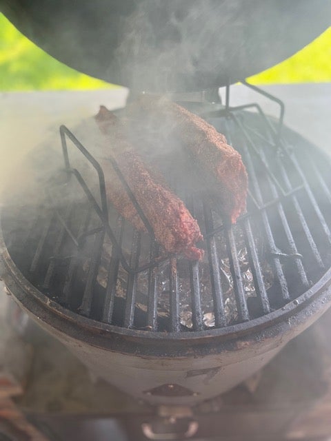 cooking ribs on backyard outdoor grill recipe