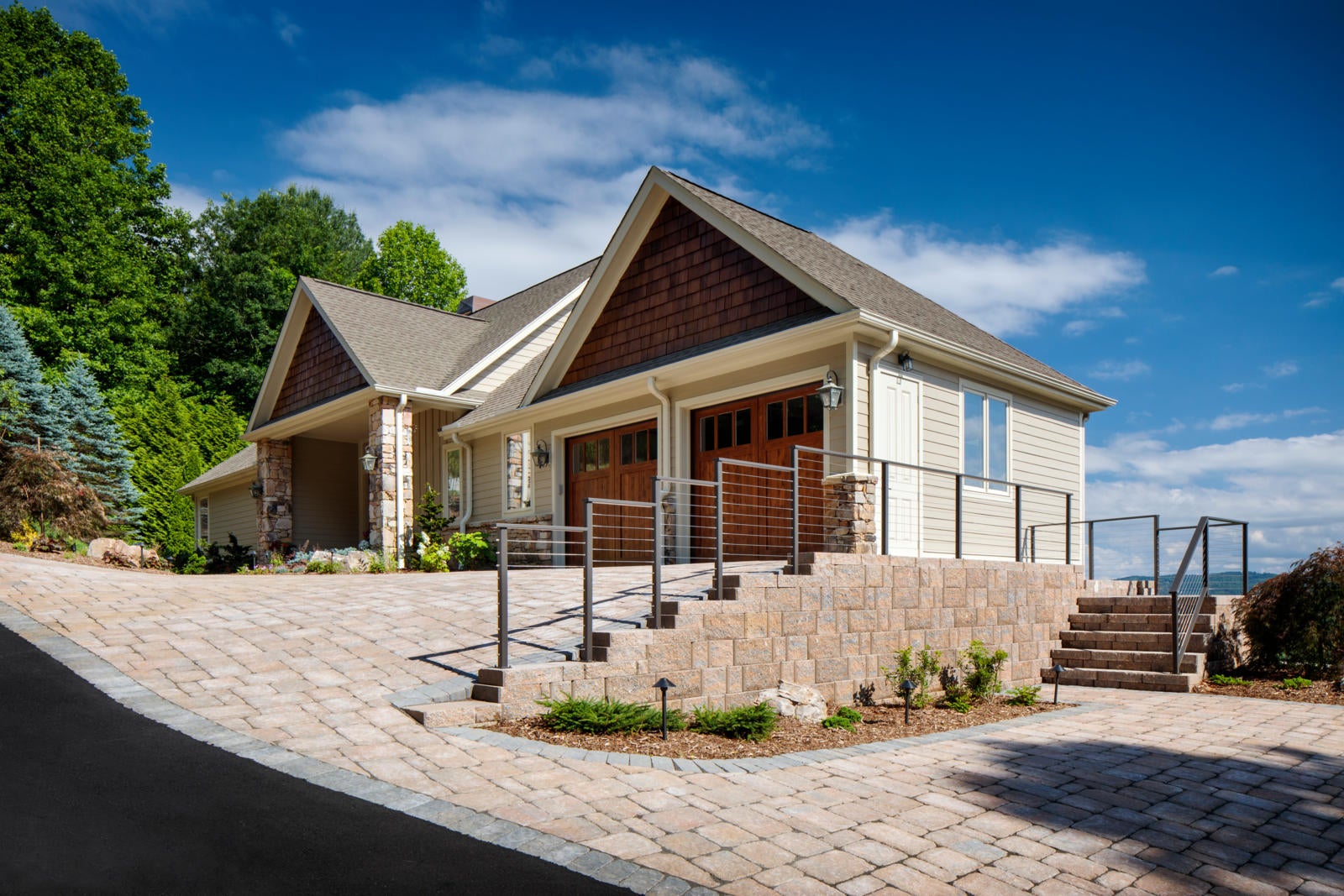 Belgard paver driveway on mountain slope