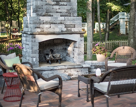 Charlotte NC Outdoor Paver Fireplace Kits & Hardscapes