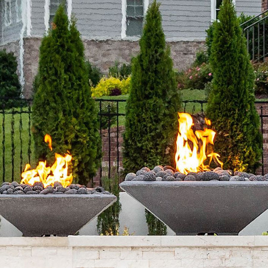 Outdoor backyard patio fire bowls