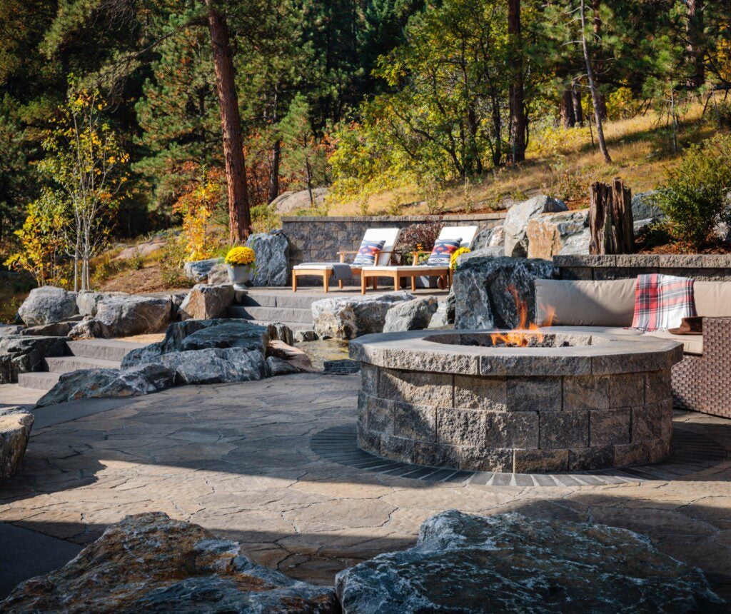 fire pit living room 