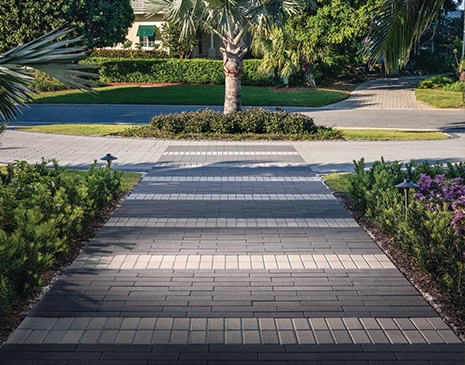 Concrete paver stone walkway in San Diego