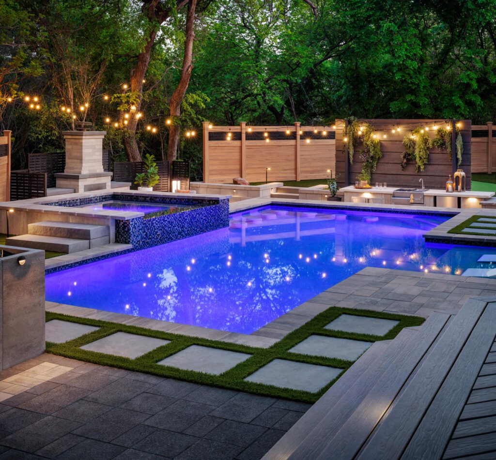 outdoor area with lighting