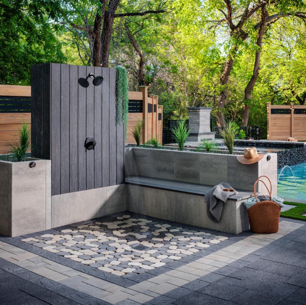 Belgard and MoistureShield outdoor shower