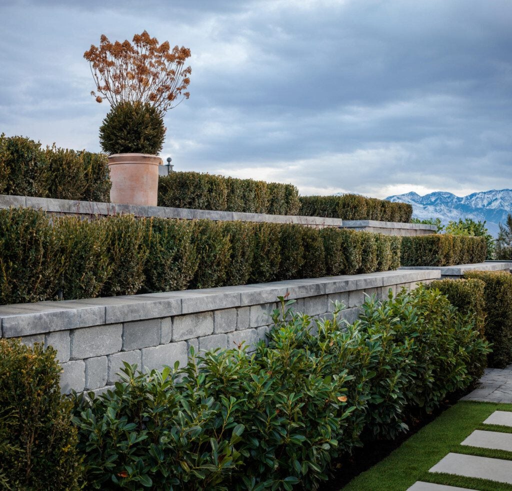 Belgard Shelton Wall at the Tan France home