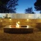 Fire Pit, Stone Bench with Columns, Lighting & Pavers