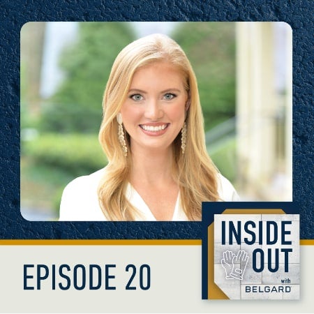 Inside Out Podcast avec le logo Belgard Épisode 20 Femme souriante