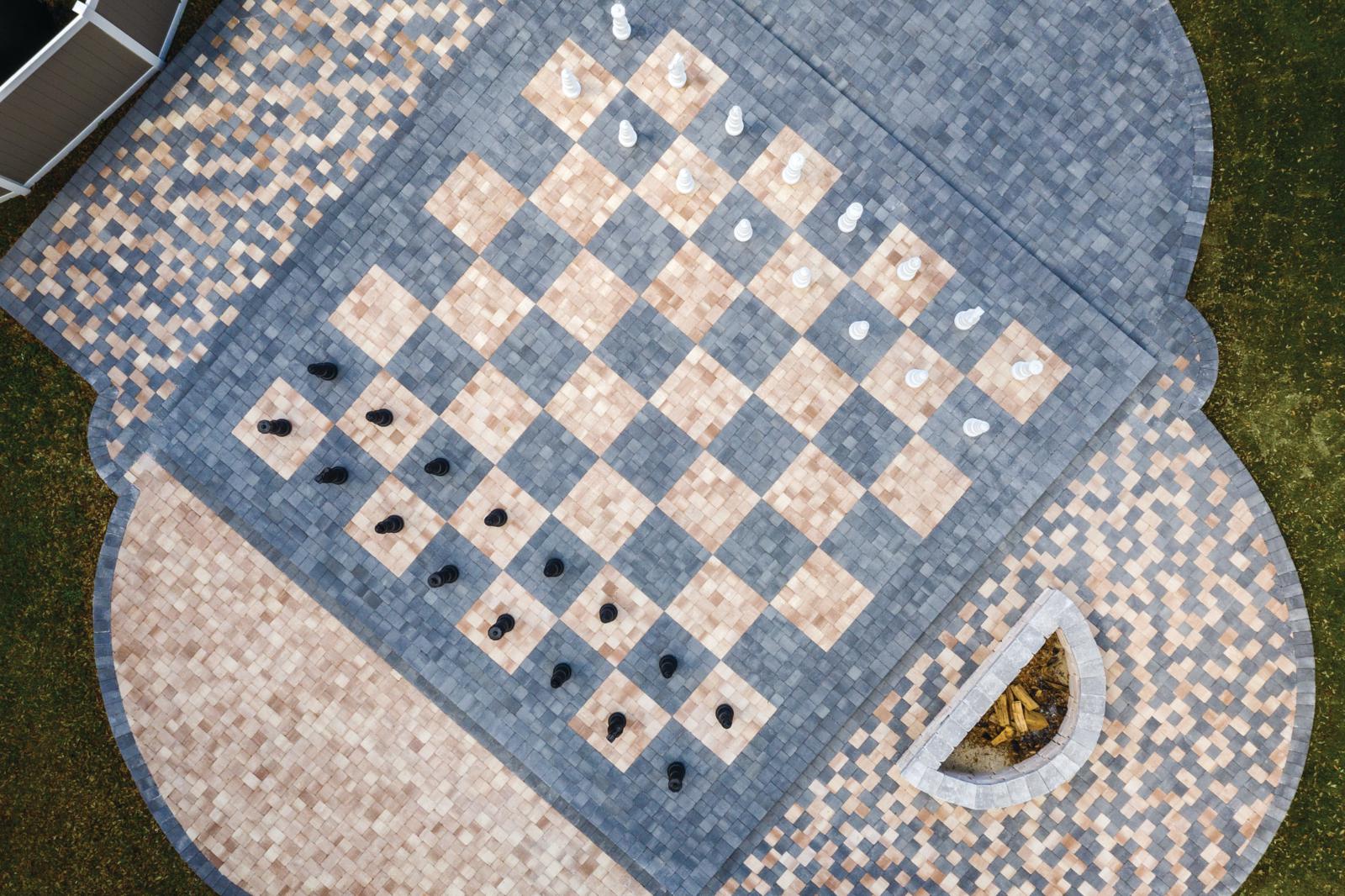 Life Size Custom Chessboard Fire Pit Patio