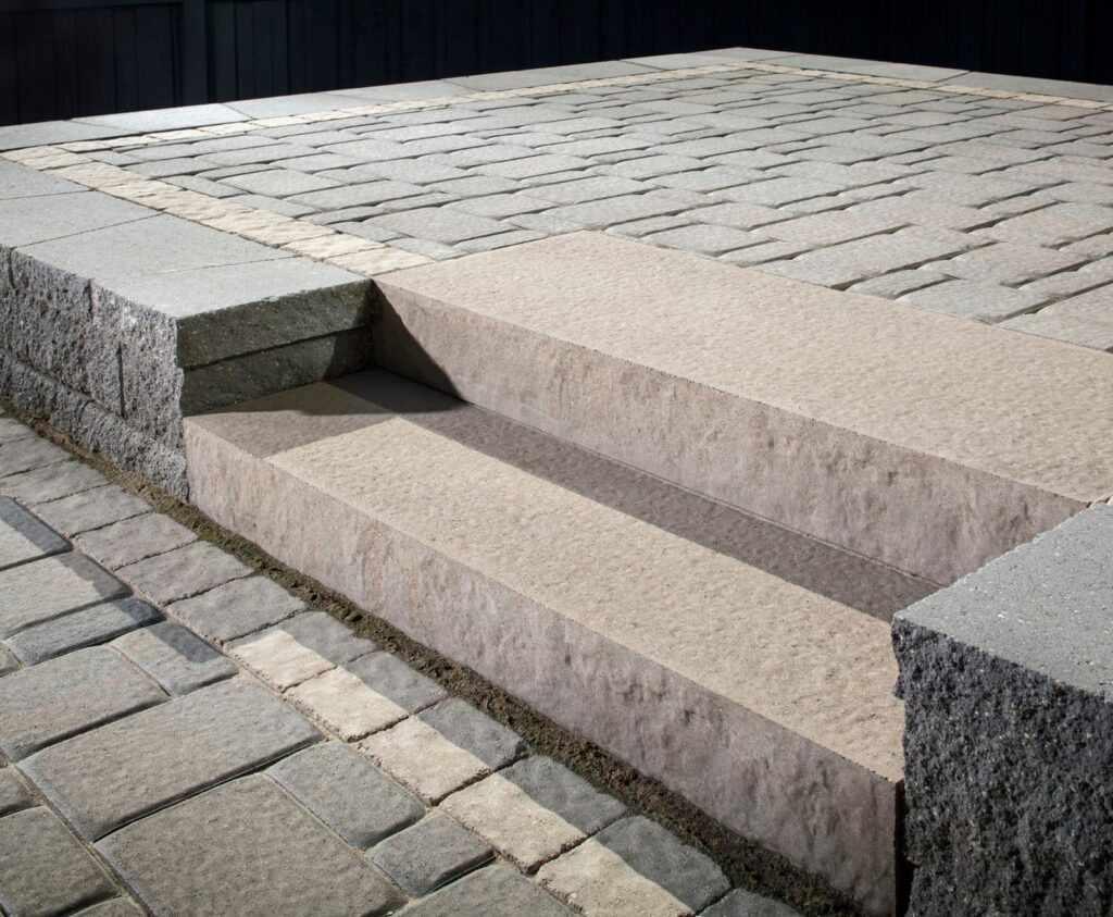Large paver step edging