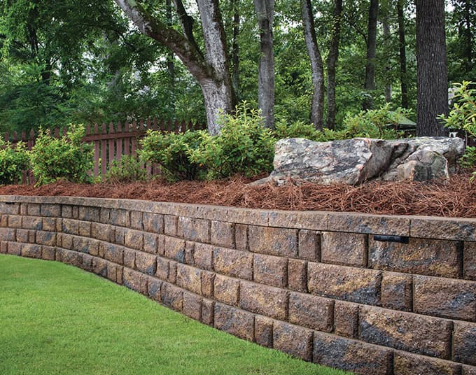 short retaining wall in backyard