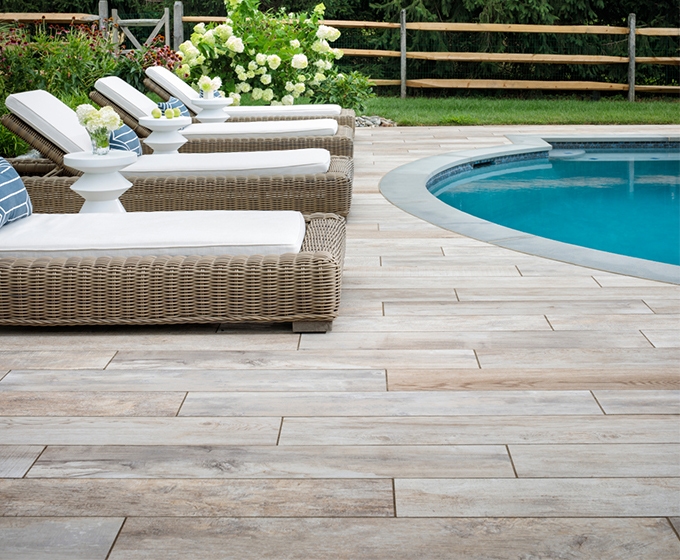 Pavés extérieurs en porcelaine Terrasses de piscine