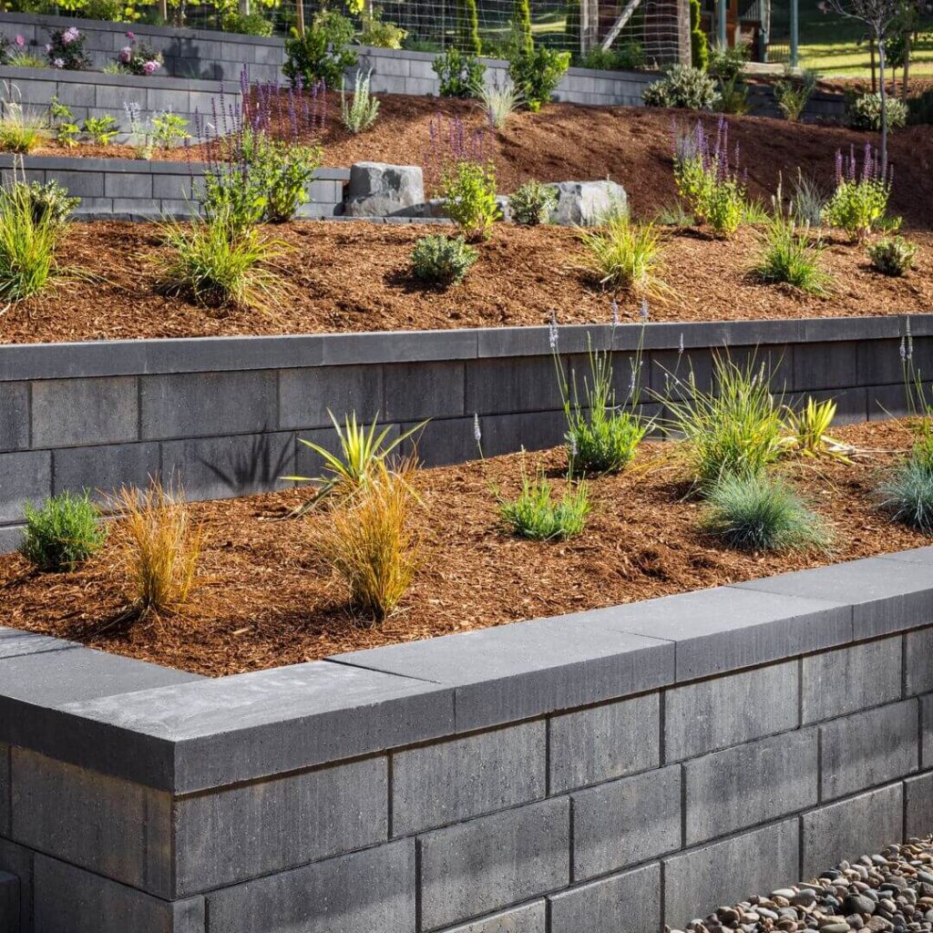 retaining wall made for sloped yard